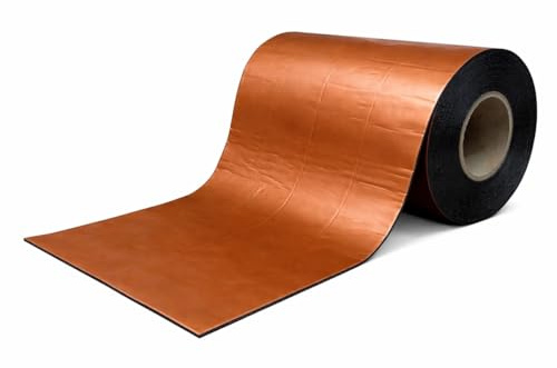Selbstklebende Dachabdichtungsbahn 1 x 5 m Kupfer – Bitumen Dachbahn mit Aluminium-Decklage – wasserdichte Dachabdichtung ohne Flamme – für Carport, Gartenhaus & Flachdach Rolle 5 m²