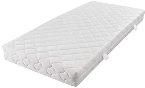 Vanitopaz Madrass med tvättbart överdrag 200 x 90 x 17 cm H3, rullmadrass med skumgummi och komfortöverdrag, 3 lager, för dubbelsäng, sovrum, avlastning