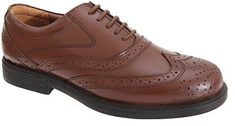 Scimitar - Scarpe stringate da uomo full-brogue, colore nero, Marrone (marrone), 45 (11 UK)