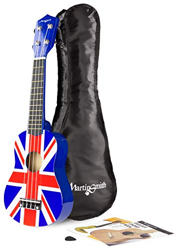 Martin Smith Soprano Ukulele with Ukulele Bag and Union Jack Design