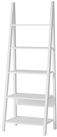 SoBuy FRG61-W Wandregal Badregal Leiterregal Standregal Bücherregal mit fünf Böden weiß BHT ca.: 64x180x39cm