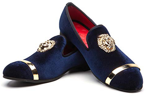 JITAI Hombre Penny Slip-On Cuero Forrado mocasín Hombres Zapatos Mocasines, Azul 02, 45 EU (12 UK)