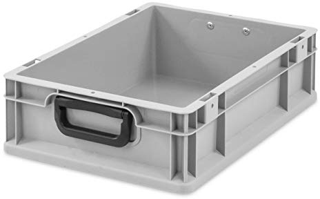 aidB Transportbox NextGen Portable Duo Eurobox mit handlichen Koffergriffen 400x300x120 mm, Transportbox mit Griffen