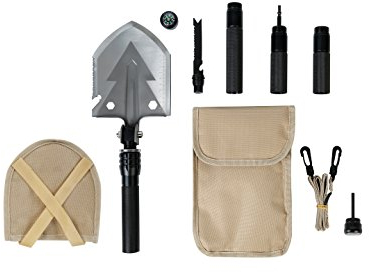 Multifunktions Schaufel Klappspaten Militärschaufel Axt Säge Hammer Feuerstahl Kompass Survival Set Shovel Multifunktionswerkzeug für Camping Garten Outdoor Wandern Angeln oder für Abenteuer Reisen