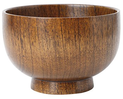 GROOMY Giuggiola in Legno Naturale con Scodella di Riso Scodella per Alimenti Contenitori da Cucina - 10,5 cm