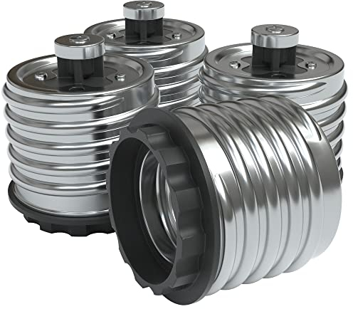 EAZY CASE 4X Lampensockel Adapter - Konverter für E40 Fassung auf E27 Lampenadapter für LED-/Halogen- und Energiesparlampen Sockeladapter, Schwarz