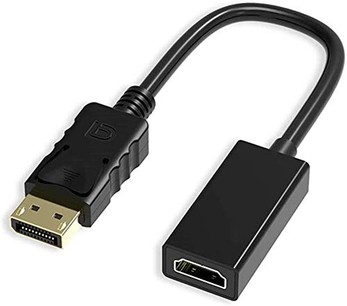 SUMPIGGER Adaptador Displayport a HDMI, DisplayPort chapado en oro de 4K (DP) macho a HDMI hembra convertidor con soporte de audio 4K 1080P para Lenovo, Dell, HP, Asus y otras marcas (negro)