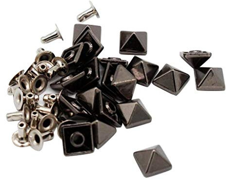 Sharplace 20 aus aus Nieten Pyramidennieten Ziernieten Hohlnieten DIY Verzierung Kleidung, Hut, Dekoration, Diamant-Schwarz