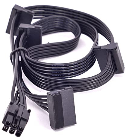 ezqnirk 1pcs pour le Focus Plus Câble d'alimentation PCIe SATA PCIE,6pin to 4 SATA
