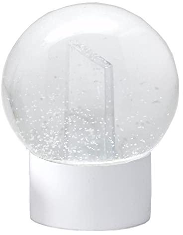 Snowglobe for You 40075 Foto-Schneekugel Glas gefüllt Fotorahmen mit Kunststoffsockel weiß rund 100 mm Durchmesser