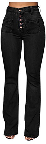 Damen Schlaghosen Jeanshose lang Stretch Skinny Schlagjeans Schlag Weite Jeanshosen Weites Bein Denim Hose Hüftjeans Hüfthose Hosen