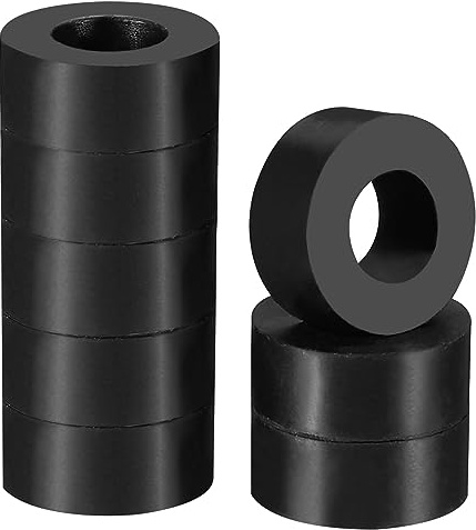 PATIKIL Multi Uso Gomma Distanziatore, 8pz 0.8OD x 25/64ID x 0.3Spessore Antivibranti Isolamento Cuscinetti Gomma Distanziatore Rondella per HVAC Macchinari Bulloni Auto Accessori Nero