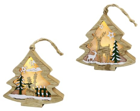 OSALADI 2stücke Weihnachtsbaum Hängehänger Nachtlicht Deko Weihnachtsornament Schneemann Rentier Für Festliche Feiern Und Stimmungsvolle Weihnachtsdekoration