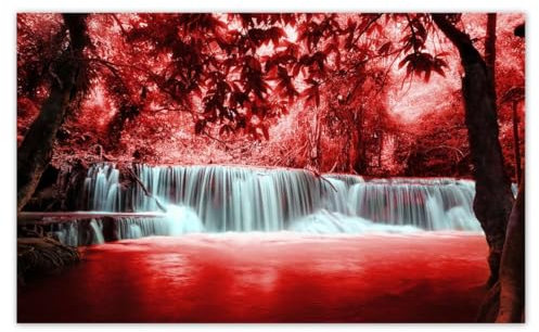 H3404M_TV5BC Papier peint intissé Motif cascade Rouge 520 x 318 cm