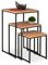 Relaxdays Beistelltisch 3er Set, stapelbar, Industrie Design, Satztisch 3 Größen, quadratisch, Metall, Hellbraun/schwarz
