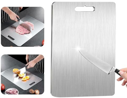 Ajuanbazha Tagliere in acciaio inox, per la cucina, tagliere in titanio, facile da pulire e privo di impurità