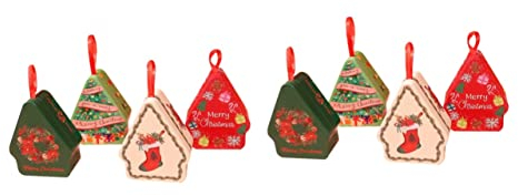 PRETYZOOM 2 Set Di Scatole Per Biscotti Di Natale Cordini Scatole Per Dolcetti Per Feste Scatole Per Dolcetti Di Natale 4 Pezzi * 2