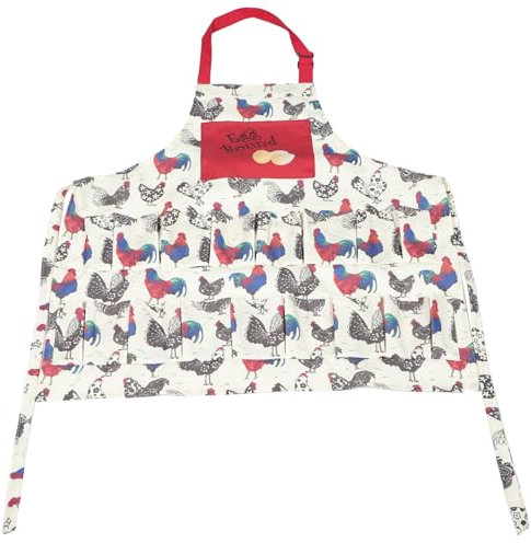 PRETYZOOM Eiersammelschürze Verhindert Eierbruch für Erwachsene aus Canvas Rüschenschürze mit Mehreren Taschen für Hühner und Wachteleier im Haushalt