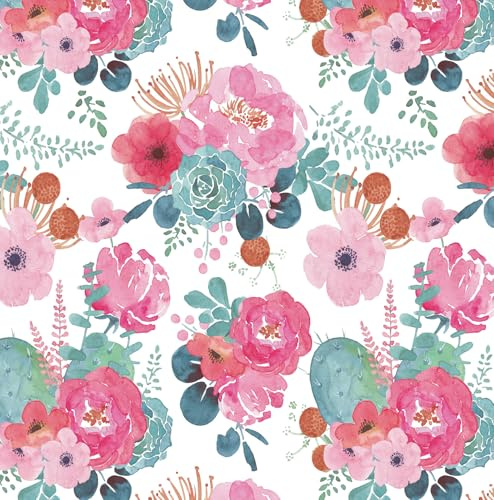 myforHD Papier Peint Auto-adhésif Fleuri Feuilles 44cmX300cm Vintage Autocollant Amovible PVC Vinyle Film Imperméable Meuble Decoratif Salon Salle de Bain Chambre Armoire