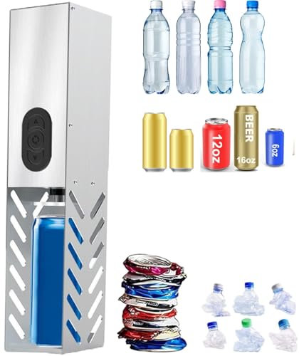 RSPPPJQ Compacteur de canettes mural, broyeur de canettes électrique automatique for canettes en aluminium de 12 oz à 16 oz for canettes de Seltz, de soda, de cola et de bière