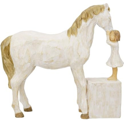 Brillibrum Design Pferde Deko Figur aus Kunststein gefertigt Handbemalt Tierfreund Dekofigur Pferdemädchen Tier Figur Freundschaft Skulptur Pferd