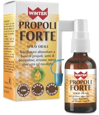 Winter Propoli Forte 20ml | Integratore Alimentare Propoli Spray Gola | Antiossidante e Lenitivo | Con Propolis Puro Naturale ed Estratti Vegetali | Senza Glutine e Lattosio