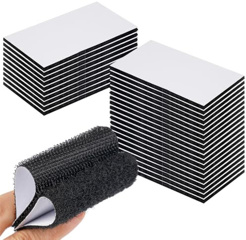 Klettband Selbstklebend, 30 Stück 50mm × 100mm Selbstklebendes Klebepad, Schwarz Breit Selbstklebendes Klebepad für Befestigung Organisation Aufbewahrung Von Werkzeugen
