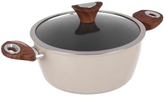 Kolors - Casseruola da 24 cm, crema con coperchio