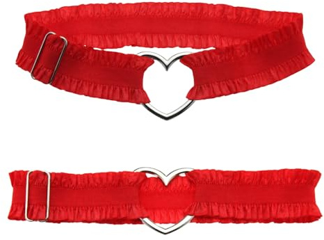 Cosmeria Rote Spitze Strumpfband Für Hochzeit Und Partys, Verstellbare Herzform Oberschenkel Garter Belts, Elegantes Zubehör Für Damen