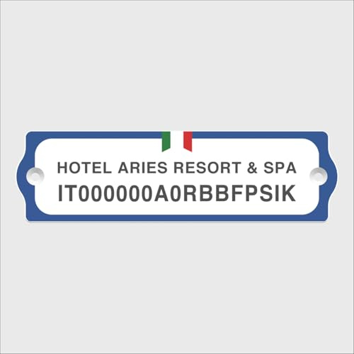 Targhetta Locazione Turistica CIN | Acrilico Bianco | Spessore 3 mm | Codice Identificativo Nazionale (CIN) | Affitti Brevi E Strutture Ricettive | Normativa D.L. 145/2023 | Mod. B |