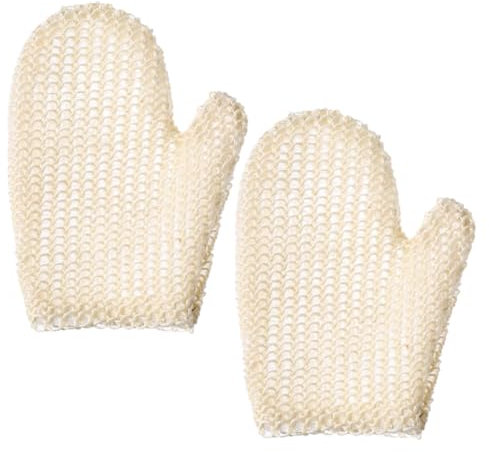 FOYTOKI Badehandschuh Aus Reinem Sisal Hautfreundlicher Körperpeeling Handschuh 2 Stück Wiederverwendbar Duschhandschuh Für Sanfte Massage Geeignet Für Duschen Hotels Zuhause