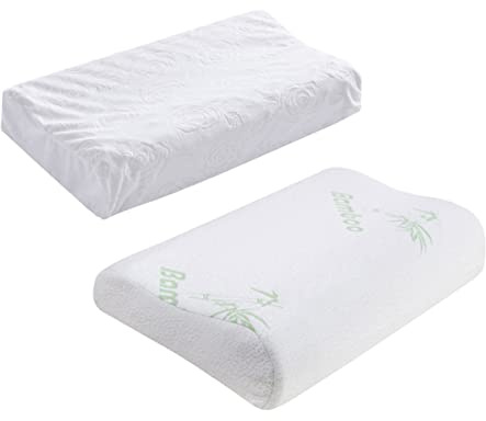 Cabilock Fodera Cuscino in Fibra di Bambù Ergonomica per Cuscino Cervicale Memory Foam Proprietà Traspiranti e Morbidezza per Adulti che Dormono su Schiena o Pancia