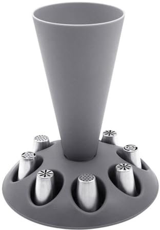 Piping Bags Holder Piping Bag Stand, Pastry Bag Support Stand, Plastic Pastry Bag Stand for Cake Decorating Kit, Piping Bag Filling Stand with Cake Nozzles Holder, Baking Accessories