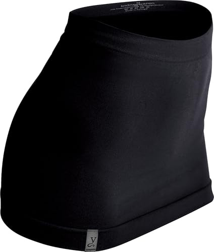 Tube Nierenwärmer Damen: Premium Rückenwärmer Rund-Strick, Bandeau-Top, Bauchwärmer & Rock, Für Alltag, Yoga & Sport, Shirtverlängerung, Stretch Schlauchrock, OEKO-TEX 100 (black, M)