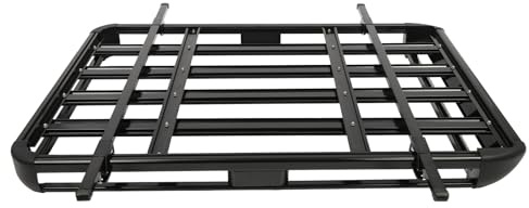 160 * 100Cm Universal Aluminium Auto Dach GepäCkhalter Schwarz,DachgepäCkträGer Auto Dachkorb Aus Metall GepäCkträGer DachträGer TragfäHigkeit Von 100 Kg GepäCkkorb FüR Universalmodelle