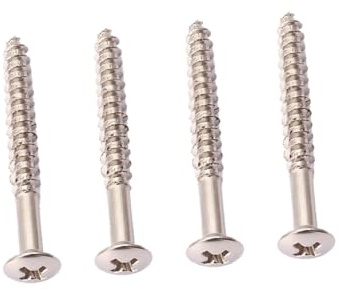 CLISPEED 4 Stück Gitarren Halsplatten Schrauben Teiliges Chromfarbig Langlebige Verstärkungsschrauben für Gitarrenhals Einfache Montage Robustes Material Passend für Gitarren Zubehör