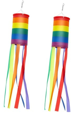 TOYANDONA 2pcs Rainbow Wind Flag for Outdoor Hanging Garden Accessories for Rainbow Party Decorations and Decor