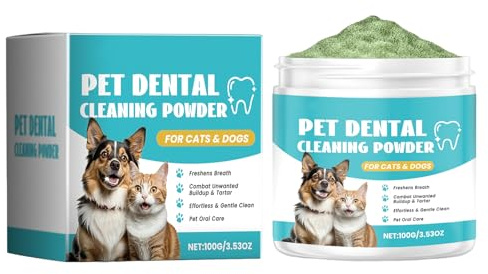 Polvo Para Dientes De Perros | 100g Refrescante De Olor De Pasta - Eliminador De Manchas Para Limpieza Bucal De Perros - Para Mascotas Gato Gatito Cachorro Salud Del Aliento