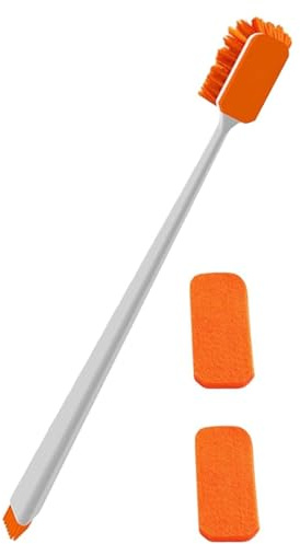 AXYOUCUN Double Sided Aquarium Cleaning Sponge Fish Tank Glass Scrubber with 2 Replacement Pads Algae Remover Deep Cleaning Brushes for Freshwater Saltwater Tanks