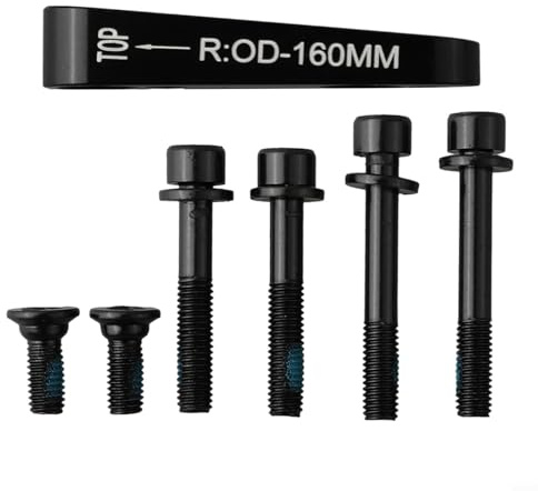 Jonikuper Scheibenbremsenadapter, flache Montage, Aluminiumlegierung, für 140 mm und 160 mm Rotoren mit M5-Schrauben, kompatibel mit Rennrad- und Mountainbike-Satteln, Schwarz (R160)
