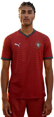 PUMA Mens Portugal Authentic Home Shirt World Cup 2026 Red/Green S