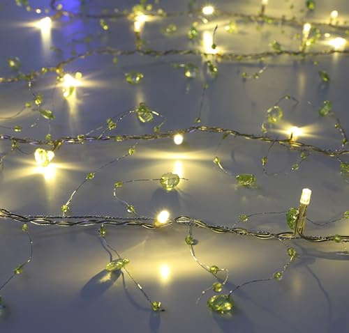 Christmas Concepts® 2 m lange LED-Lichterkette mit 20 warmweißen Perlen – Hochzeiten und Weihnachten – Girlande, Party-Dekorationen (Limettengrün)
