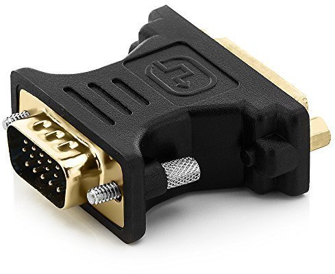 deleyCON Adaptador DVI-I a VGA - DVI-I Hembra (24+5) a VGA Macho - para Monitor PC Video Proyector Tarjeta Gráfica - Negro