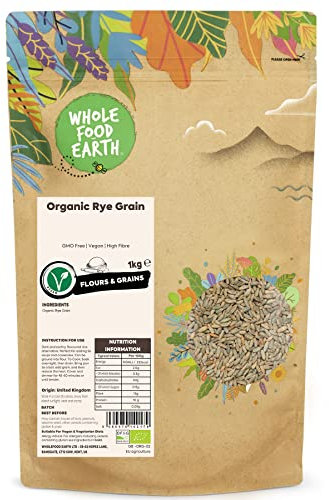 Wholefood Earth Serious Grains 100percent Wholemeal Rye Flour Stoneground - 1kg - Premium Flour - High Fibre - Made in UK