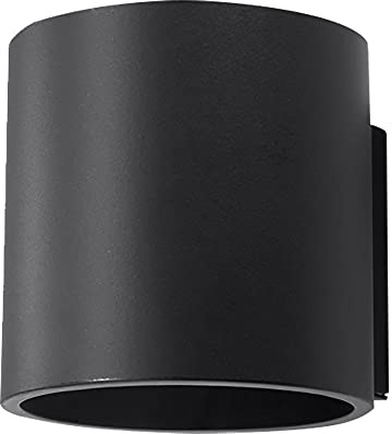 SOLLUX lighting Orbis Lampada da parete da incasso | Design moderno con forma cilindrica | Fatto di alluminio con 1 x lampadina G9 sostituibile | Nero, 10 x 12 x 10 cm