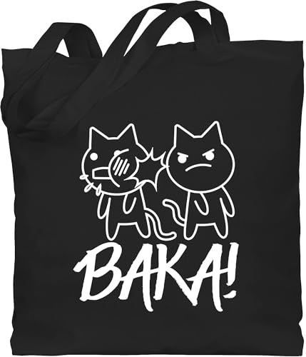 Shirtracer - Baumwolltasche - Anime - Baka! mit Katzen - weiß
