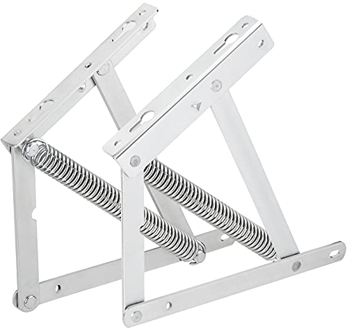 1 Paire Ferrure de Lit à Ressort avec Support de Volet à Ressort Zingué Angle d’ouverture 63° Charnière pour Lits pliants et meuble pliants Ferrure de coffre pour lit relevable et sommier par SOTECH