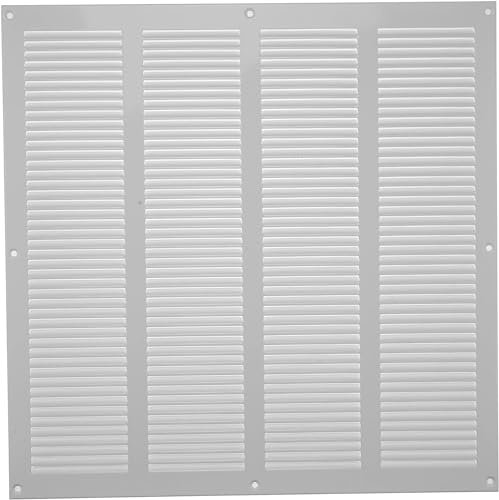 Repa Market blanco Cubierta de ventilación de aire resistente a los arañazos de 400 x 400 mm (dimensiones exteriores) – Cubierta de rejilla de acero galvanizado con pantalla de malla/pared