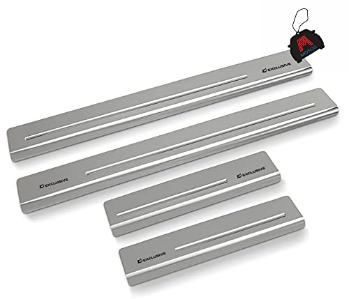 M MOTOS Glanz Edelstahl-Einstiegsleisten für Volkswagen Golf VI Plus 2005-2014 5 -türig. Erhöhter Fahrkomfort mit säurefesten Schwellerplatten - Kratzschutz