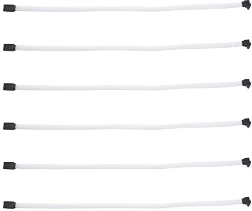 Herold 6pièces 50CM SATA 3.0 III SATA3 Cable de Donnees A 7 Broches SSD A Angle Droit 6Gb / S Cordon de Donnees(Blanc)
